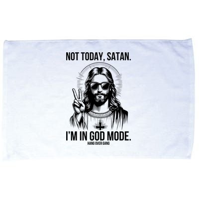 Not Today Satan I’M In God Mode Funny Jesus Meme Microfiber Hand Towel