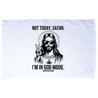 Not Today Satan I’M In God Mode Funny Jesus Meme Microfiber Hand Towel
