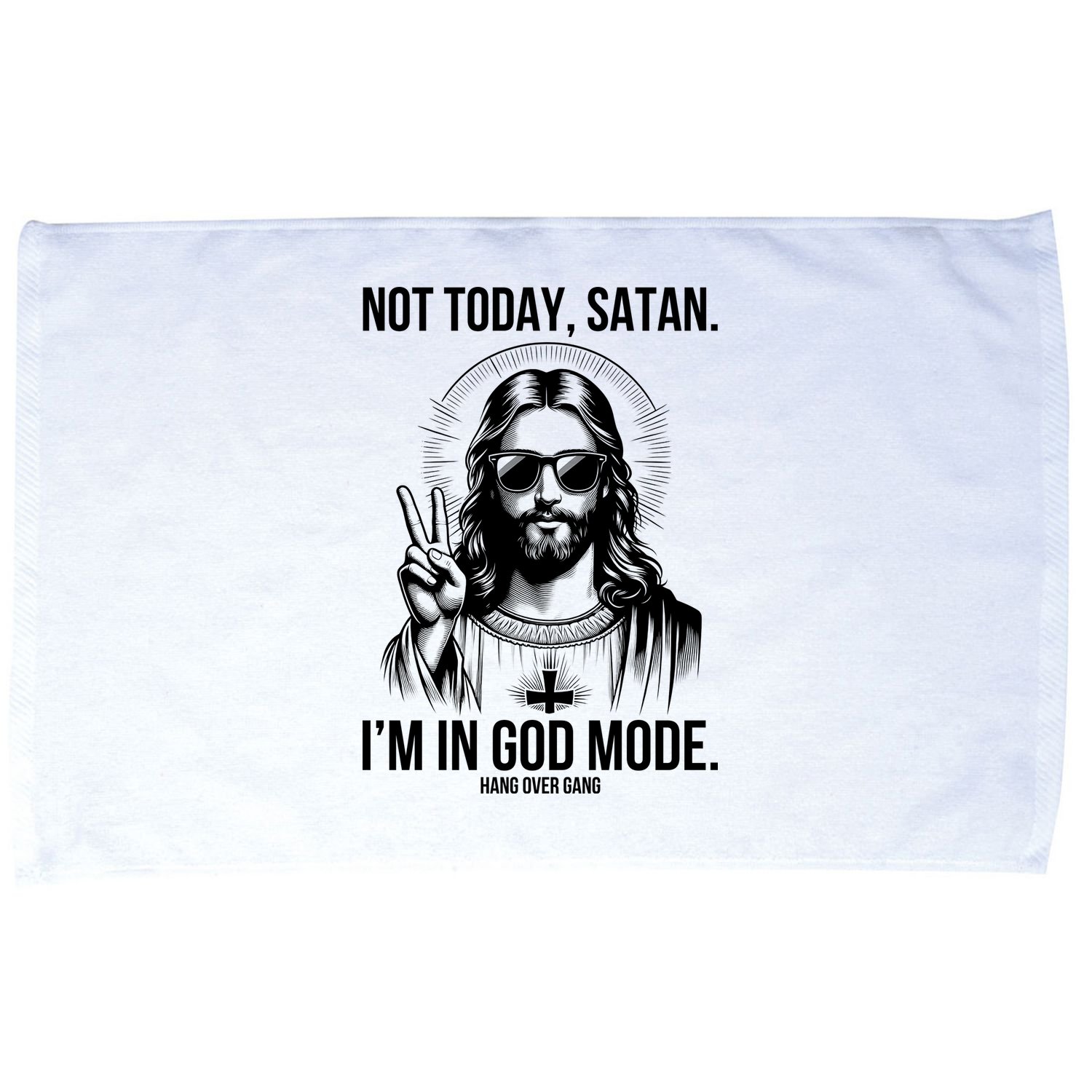 Not Today Satan I’M In God Mode Funny Jesus Meme Microfiber Hand Towel