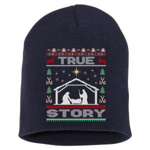 Nativity True Story Christmas Short Acrylic Beanie