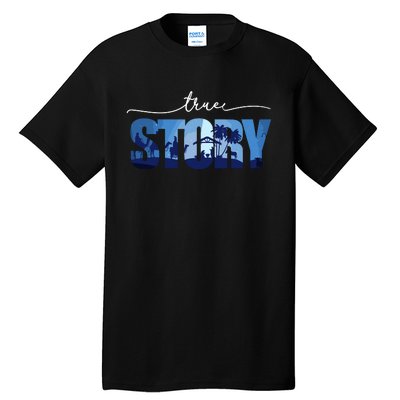 Nativity True Story Christmas Manger Jesus For Tall T-Shirt