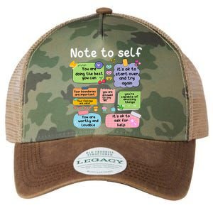 Note To Self Positive Energy Encouragement Design Print Legacy Tie Dye Trucker Hat