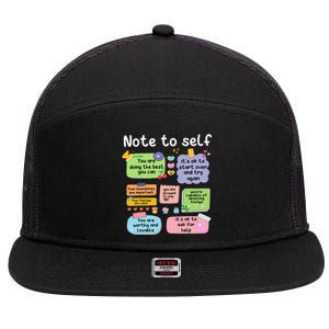 Note To Self Positive Energy Encouragement Design Print 7 Panel Mesh Trucker Snapback Hat