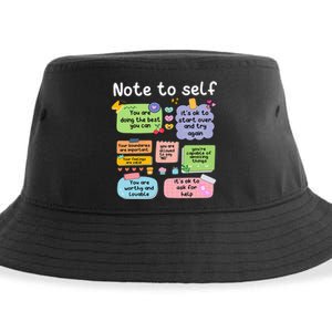 Note To Self Positive Energy Encouragement Design Print Sustainable Bucket Hat