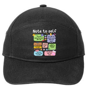 Note To Self Positive Energy Encouragement Design Print 7-Panel Snapback Hat