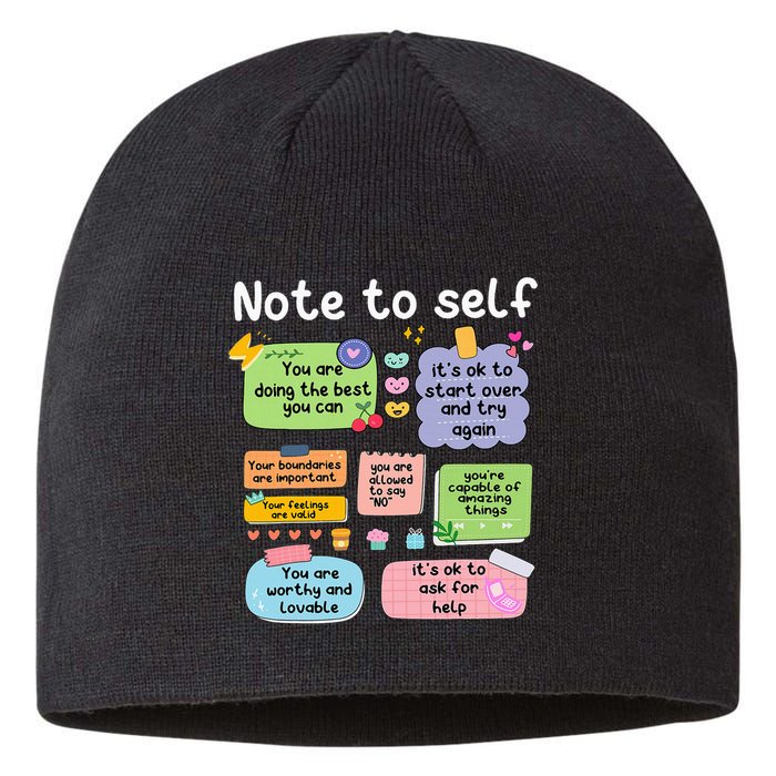 Note To Self Positive Energy Encouragement Design Print Sustainable Beanie