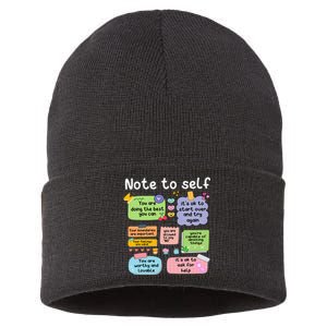 Note To Self Positive Energy Encouragement Design Print Sustainable Knit Beanie