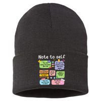 Note To Self Positive Energy Encouragement Design Print Sustainable Knit Beanie