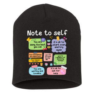 Note To Self Positive Energy Encouragement Design Print Short Acrylic Beanie