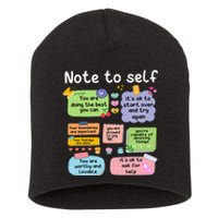 Note To Self Positive Energy Encouragement Design Print Short Acrylic Beanie