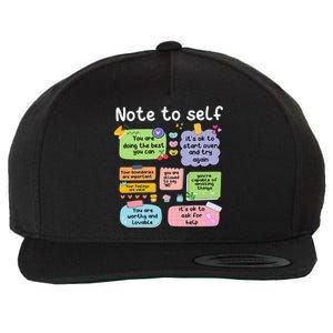 Note To Self Positive Energy Encouragement Design Print Wool Snapback Cap