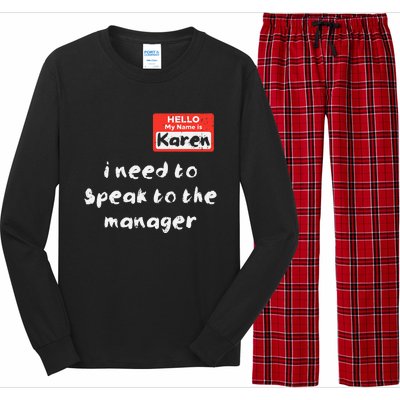 Need To Speak Manager Karen Halloween Funny Meme Long Sleeve Pajama Set