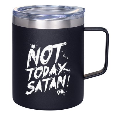 Not Today Satan  Funny Anti Satan Gift 12oz Stainless Steel Coffee Mug