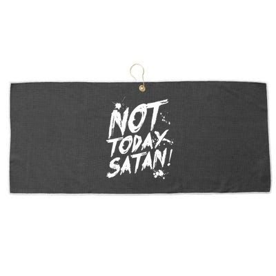 Not Today Satan  Funny Anti Satan Gift Large Microfiber Waffle Golf Towel