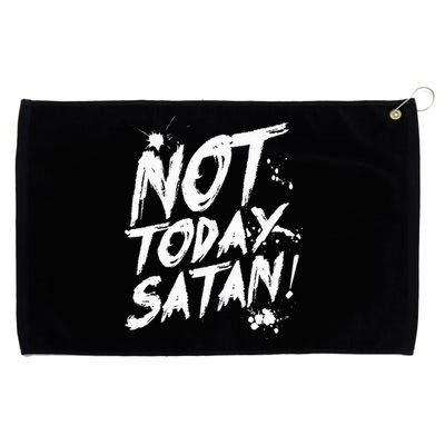 Not Today Satan  Funny Anti Satan Gift Grommeted Golf Towel