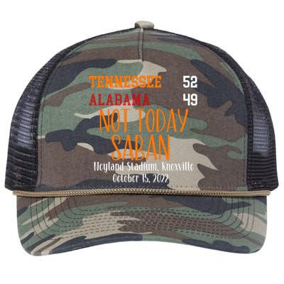 Not Today Saban Tennessee Sport Gameday Winner Tennessee Football Champion Retro Rope Trucker Hat Cap