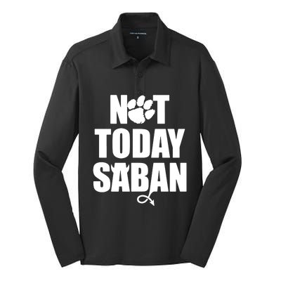 Not Today Saban Clemson Football Fan Club Silk Touch Performance Long Sleeve Polo