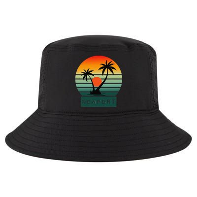 Newport Tropical Sunset Palm Trees Beach Cool Comfort Performance Bucket Hat