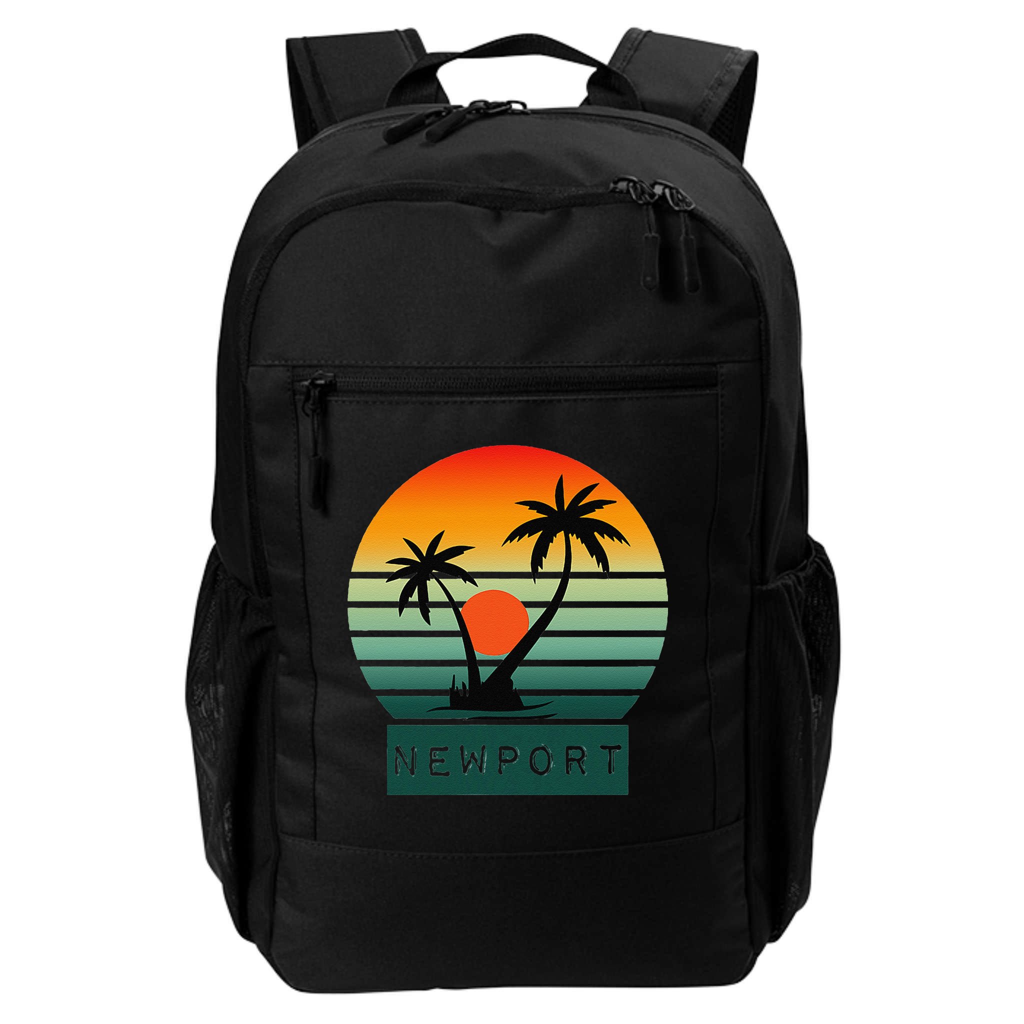 Newport Tropical Sunset Palm Trees Beach Backpack