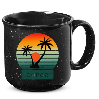 Newport Tropical Sunset Palm Trees Beach 15oz Campfire Ceramic Mug