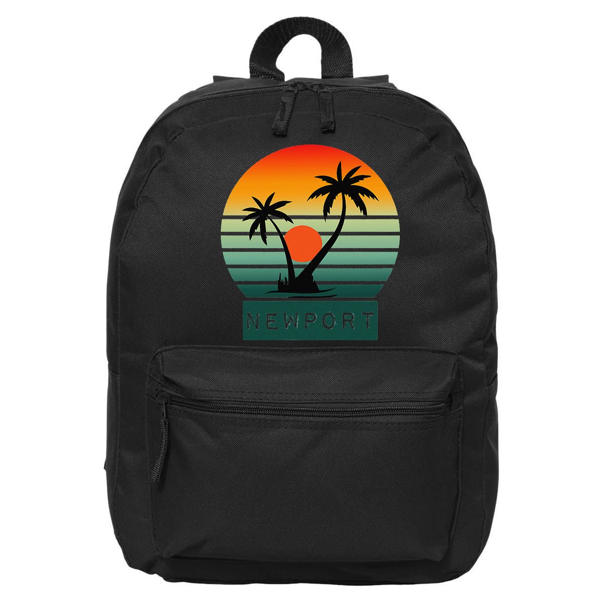 Newport Tropical Sunset Palm Trees Beach 16 in Basic Backpack