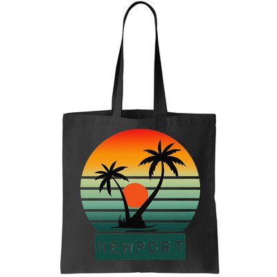 Newport Tropical Sunset Palm Trees Beach Bag