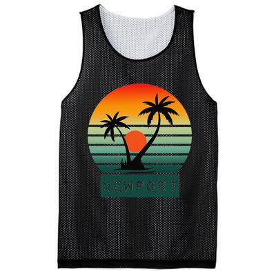 Newport Tropical Sunset Palm Trees Beach Mesh Reversible Basketball Jersey Tank