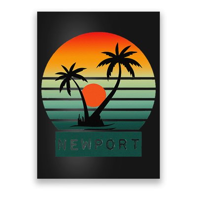 Newport Tropical Sunset Palm Trees Beach Poster