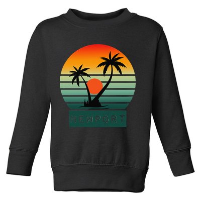 Newport Tropical Sunset Palm Trees Beach Toddler Sweatshirt