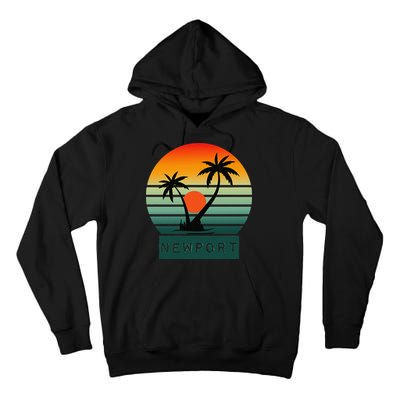Newport Tropical Sunset Palm Trees Beach Tall Hoodie