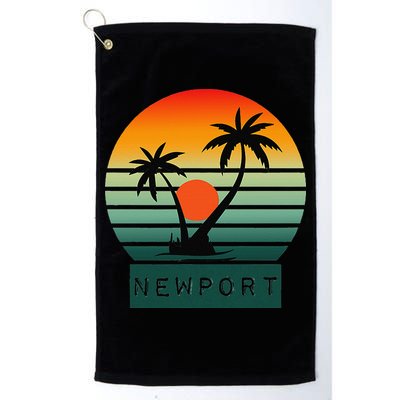 Newport Tropical Sunset Palm Trees Beach Golf Towel