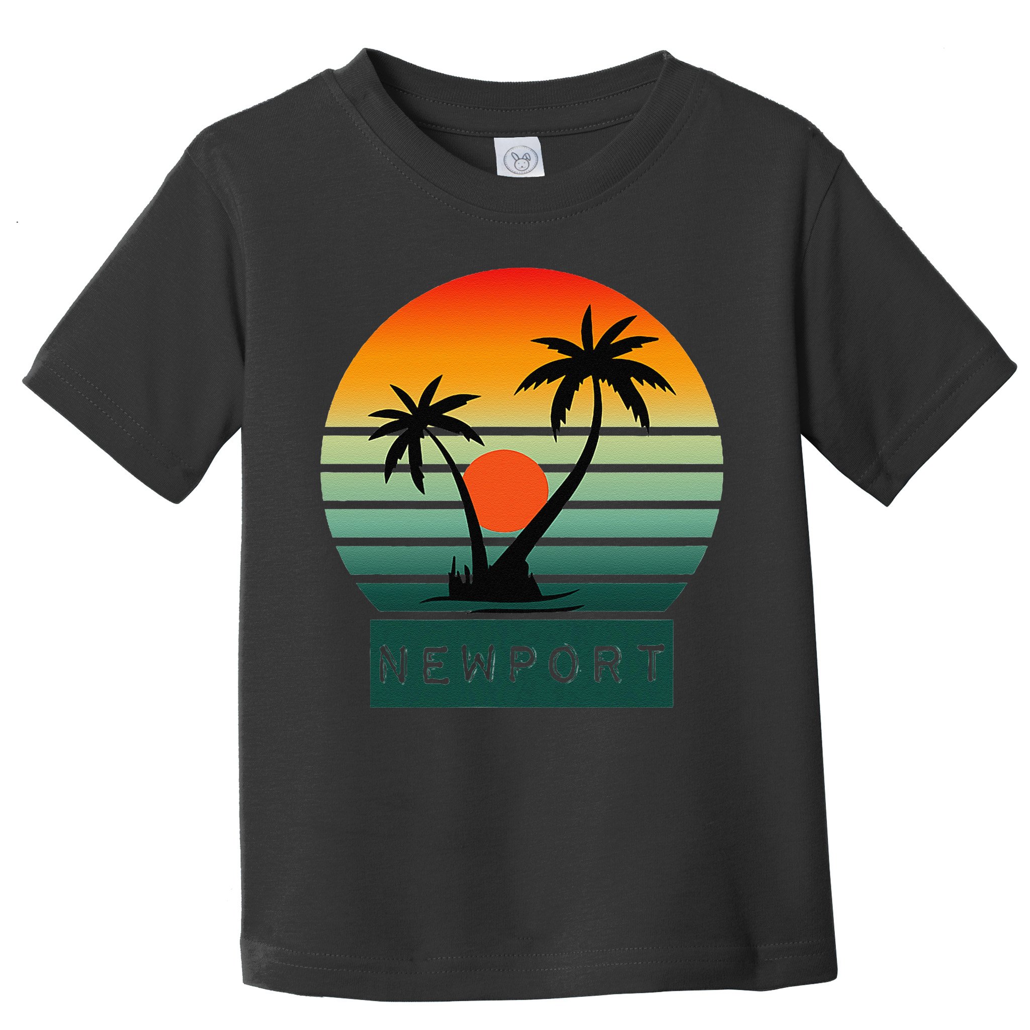 Newport Tropical Sunset Palm Trees Beach Toddler T-Shirt