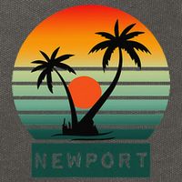 Newport Tropical Sunset Palm Trees Beach Cotton Canvas Backpack