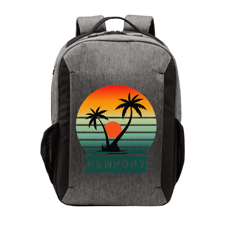 Newport Tropical Sunset Palm Trees Beach Vector Backpack