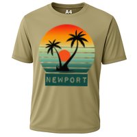 Newport Tropical Sunset Palm Trees Beach Performance Shirt