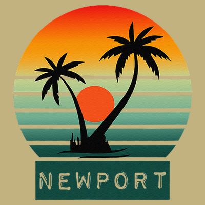 Newport Tropical Sunset Palm Trees Beach T-Shirt