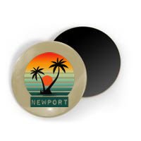 Newport Tropical Sunset Palm Trees Beach Magnet