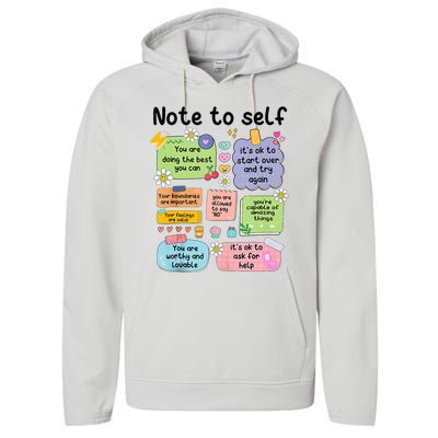 Note To Self Mental Health Matter Motivational Performance Fleece Hoodie