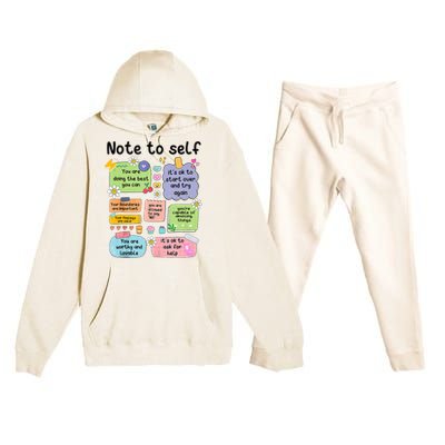 Note To Self Mental Health Matter Motivational Premium Hooded Sweatsuit Set