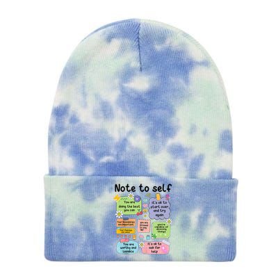 Note To Self Mental Health Matter Motivational Tie Dye 12in Knit Beanie