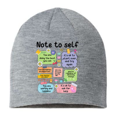 Note To Self Mental Health Matter Motivational Sustainable Beanie