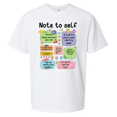 Note To Self Mental Health Matter Motivational Sueded Cloud Jersey T-Shirt