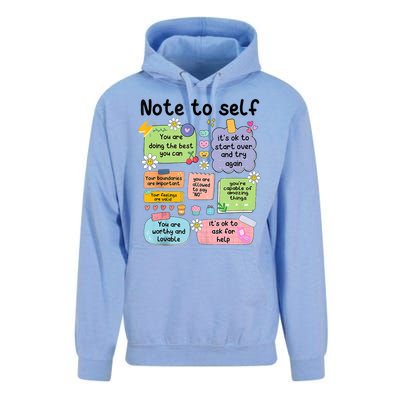 Note To Self Mental Health Matter Motivational Unisex Surf Hoodie