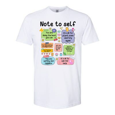 Note To Self Mental Health Matter Motivational Softstyle CVC T-Shirt