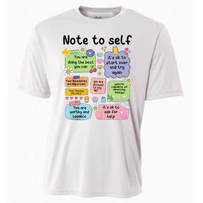 Note To Self Mental Health Matter Motivational Cooling Performance Crew T-Shirt