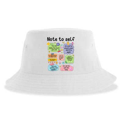 Note To Self Mental Health Matter Motivational Sustainable Bucket Hat