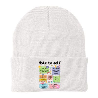 Note To Self Mental Health Matter Motivational Knit Cap Winter Beanie