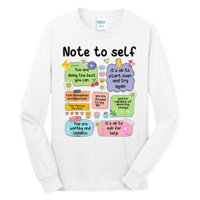 Note To Self Mental Health Matter Motivational Tall Long Sleeve T-Shirt