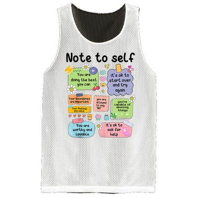 Note To Self Mental Health Matter Motivational Mesh Reversible Basketball Jersey Tank