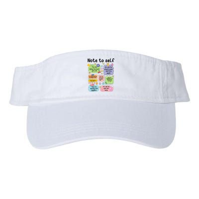 Note To Self Mental Health Matter Motivational Valucap Bio-Washed Visor